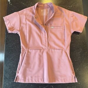 Figs scrub top mineral mauve xxs